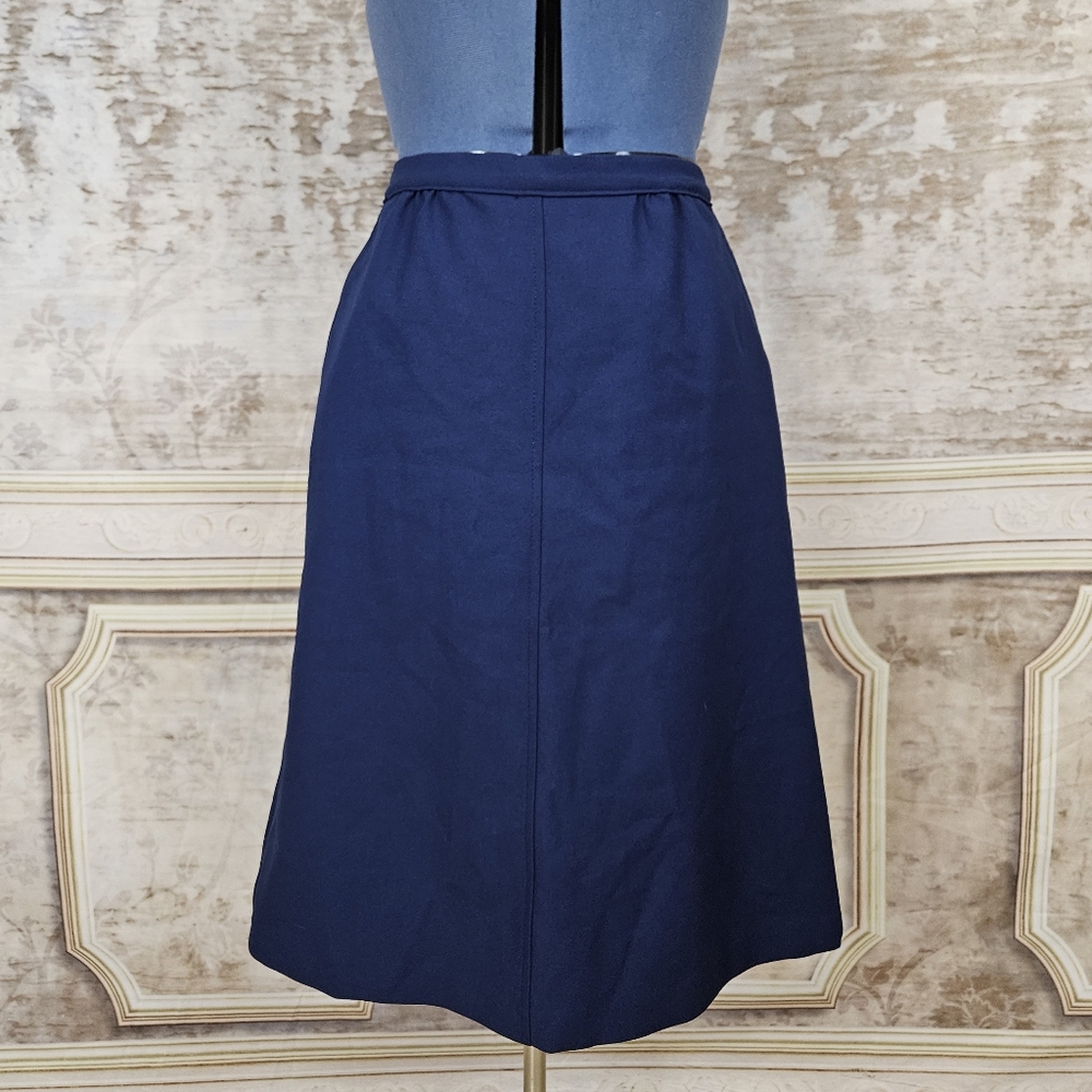 Vintage Levis Navy Blue Skirt M A-Line Levi Strauss & Co Levis Midi Office 80s